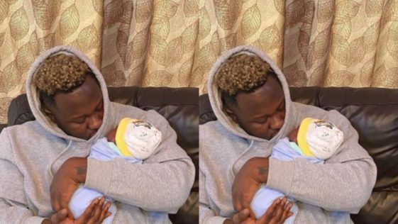 Medikal poses with Baby Girl Island Frimpong in First Public Photo