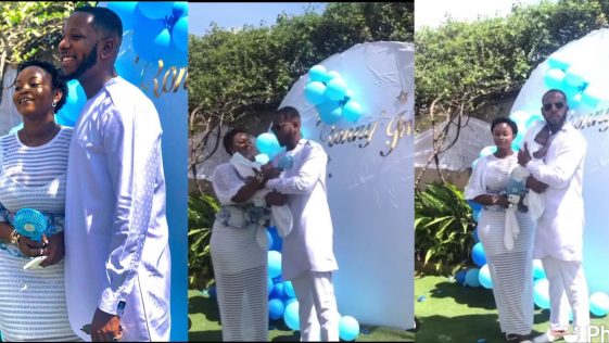 Yolo actor Aaron Adatsi outdoors his baby boy