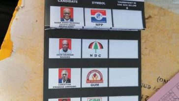 Akufo Addo’s Picture Cut Out From Two Ballot Papers