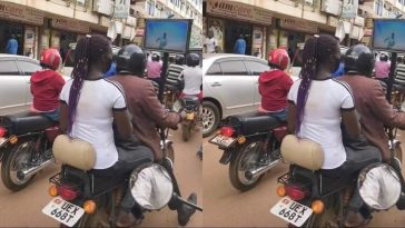 Okada Rider Fixes Flat Screen TV On Motorbike For Passengers to Watch While Riding