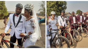 Isata Sama Mondeh , Couple holds wedding riding on bicycles in Sierra Leone