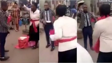 Video of two preachers fighting over preaching spot