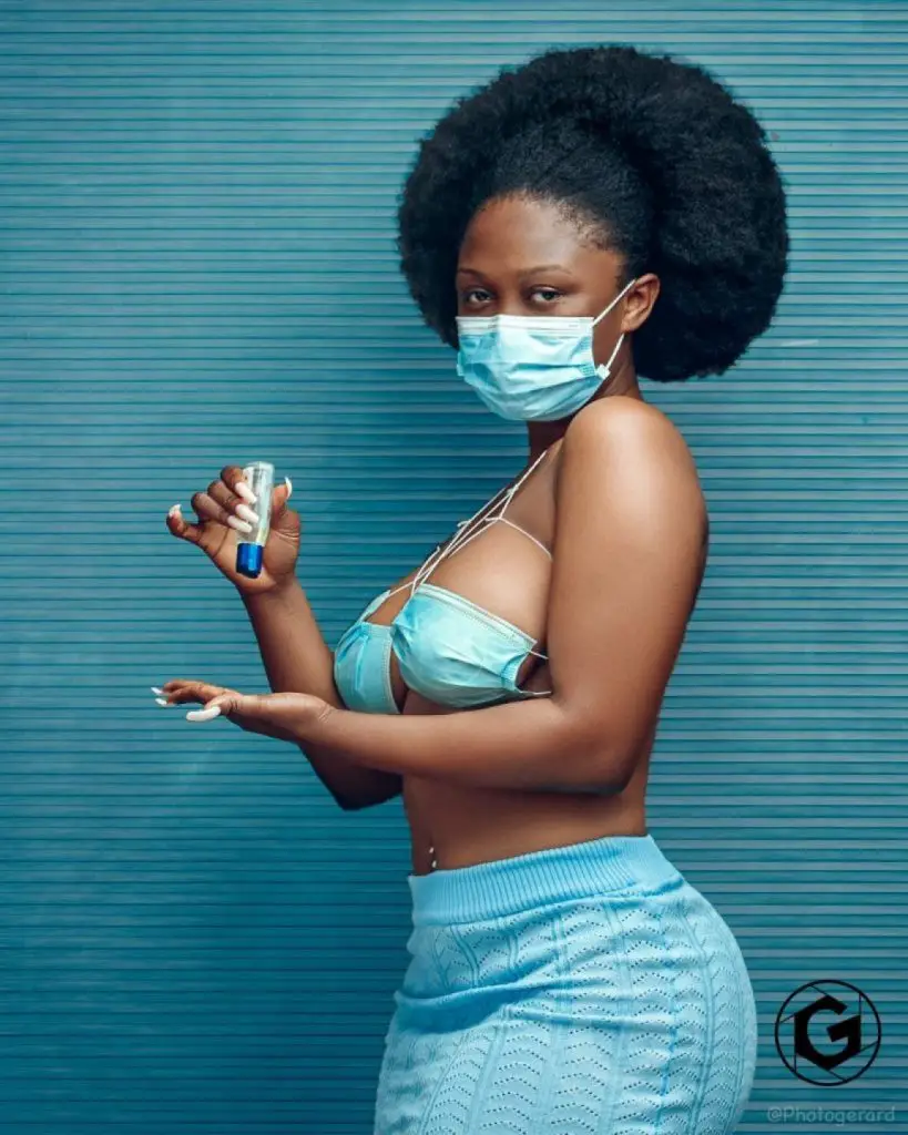 Ghanaian model turns nose mask into a bra ( Photos )