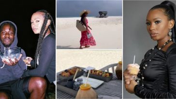 Mr. Eazi takes girlfriend, Temi Otedola to a private island for ‘birthday breakfast’ (Video)