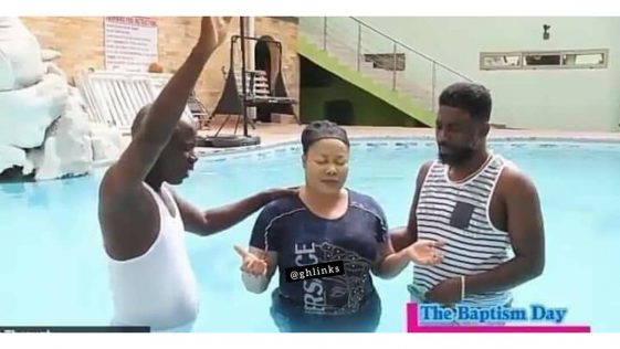 Nana Agradaa Baptised In Her Swimming Pool