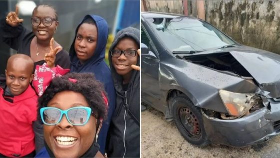 Adaku of ‘Jenifa’s Dairy’ gives thanks to God as she and her kids survive car accident