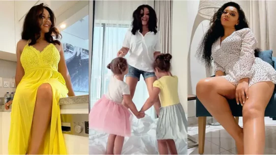 Nadia Buari drops Bedroom Video having Fun with Twin Daughters