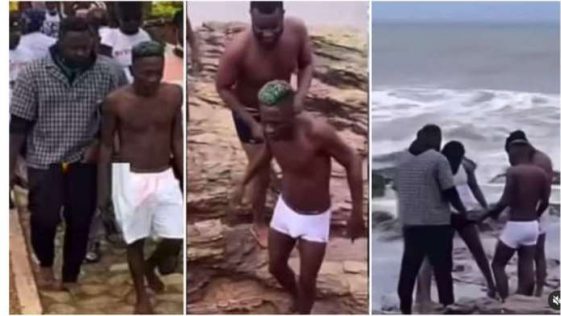 Shatta Wale and Medikal go for 'sea bath ritual' after release from prison (WATCH)