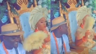 Reactions as bride snubs her groom as he tries to talk to her during their wedding (Video)