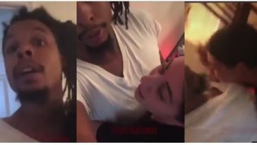 Man records himself being held back by his girlfriend begging him not to leave her after she cheated (Video)