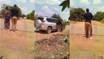 Drama as wife caught her husband cheating with a car she bought for him