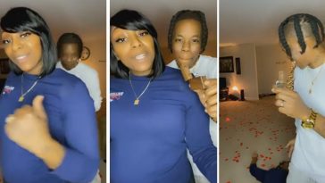 Dramatic moment lady passed out because her lover was about to propose (Video)