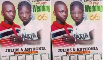 Arrest Both Parents’ – Outrage As 11-Year Old Boy And His Girlfriend Announce ‘Save The Date’ With Pre-Wedding Photos