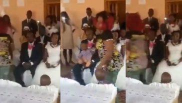 Woman storms church with her kids, disrupts her husband’s secret wedding (Video)