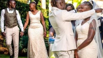 32-year-old Kenyan gospel musician weds his 51-year-old girlfriend (photos)