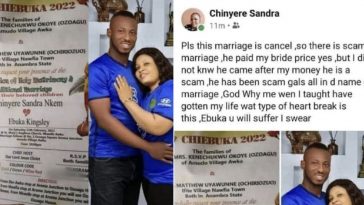 Woman ends her marriage just days after tying the knot with young lover