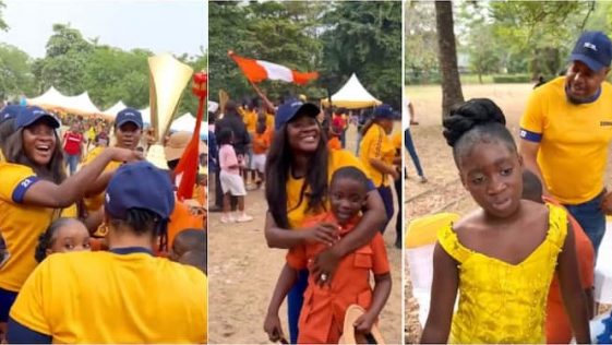 Mercy Johnson attends her kids’ inter-house sports, Purity sulks as her brother’s team wins