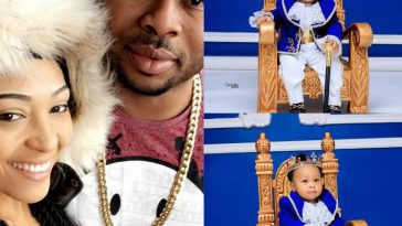 ''Your mum brought me happiness and filled a vacuum in my heart''- Businessman Olakunle Churchill, tells son, King Churchill, as he turns one