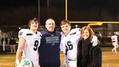 Will Shipley with parents:, James Sr. and Tammy Shipley and brother James Jr.